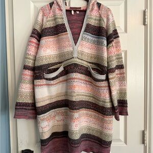 Anthropologie Pilcro Hooded Sweater Dress size Small OVERSIZED